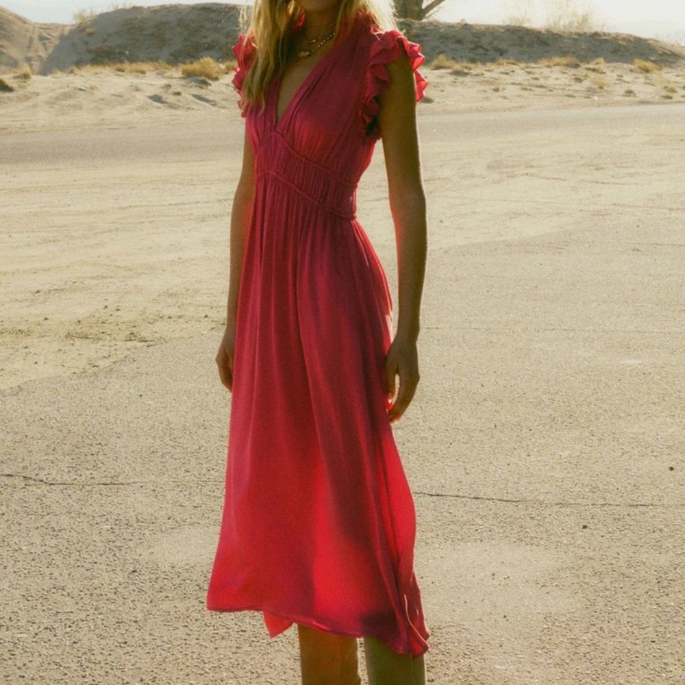 Xirena pink posey dress small silk